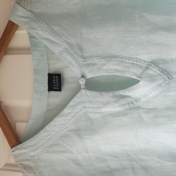 Eileen Fisher light blue linen tunic - Picture 2 of 9